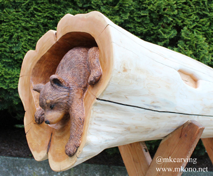 Bear Cub wood carving 1