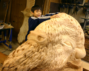Buffalo carving unfinish