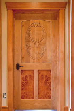Elk carved door whole