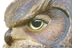 Great horned owl woodcarving 3