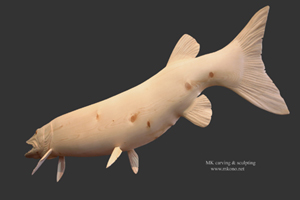 Muskellunge woodcarving 2