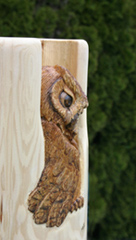 Owl wood carving_side