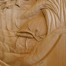 walleye pickerel carved door 4