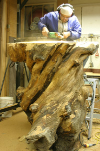 progress1 Odin wood carving