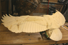 progress2 eagles wood carving