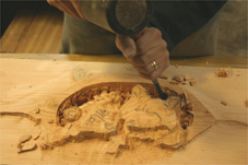 progress2 raccoons wood carving