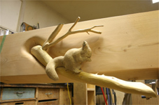 progress2 squirrel wood carving