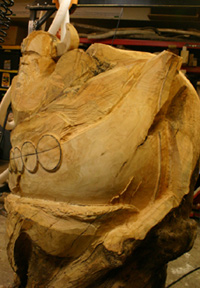 progress3 Odin wood carving