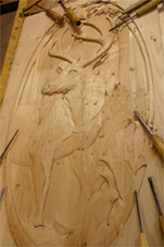 progress3 deer carved door