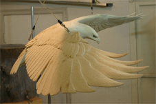 progress4 eagles wood carving