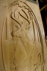 progress4 deer carved door
