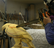 progress5 eagles wood carving