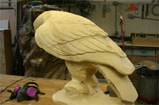 progress6 eagles wood carving