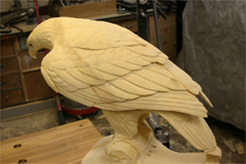progress7 eagles wood carving