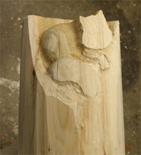 progress8 railing post carvings