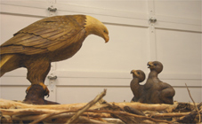 progress9 eagles wood carving