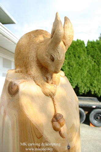 Rabbit woodcarving