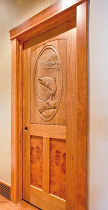 Salmon carved door whole