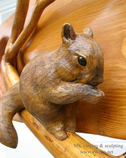 squirrel woodcarving 2