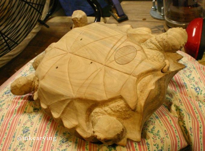 Tortoise bottom woodcarving